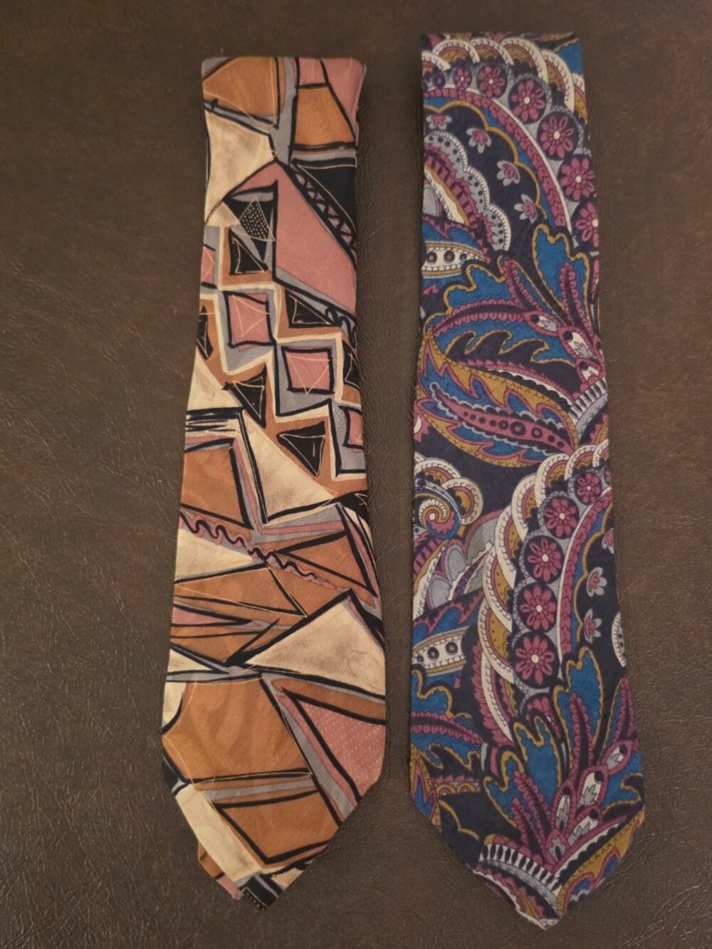 (2) - Portofino Collection Men's Pure Silk Tie in Multicolor Designer for Men